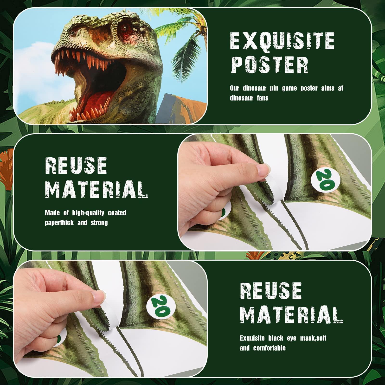 Outus Outus Dinosaur Theme Party Games Pin The Tail on The Dinosaur Game Birthday Party Game Circus Pin Game and Activities for Boys Girls Dinosaur Theme Party Supplies Decorations Indoor Outdoor