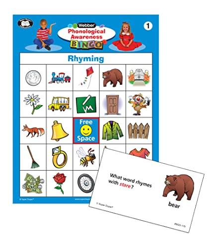 Super Duper Publications Super Duper Publications | Phonological Awareness Pre-Reading & Reading Bingo Game | Educational Learning Resource for Children