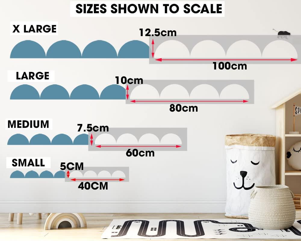 Ideal Stencils Scallop Border Wall Stencil, Nursery Room Decor, Paint Nursery or Kids Room Walls Using This Home Decor Wall Painting Stencil (XL/ 12.5X80CM / 5X31)