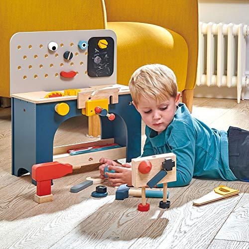 Tender Leaf Toys Tender Leaf Toys - Tabletop Tool Bench - Construction Building Play Set for Kids - Encouraging Logical Thinking, Inspire Imaginative Play and Pretend Play for Age 3+