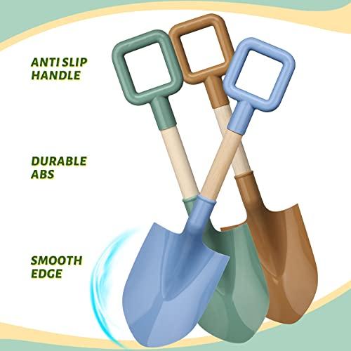 Amarlozn 16\" Wood Beach Sand Shovel Toys for Kids Adults, Heavy Duty Beach Toys Shovels for Sandbox Table, Sand Toy Shovel for Shoveling, Digging, Garden Fun