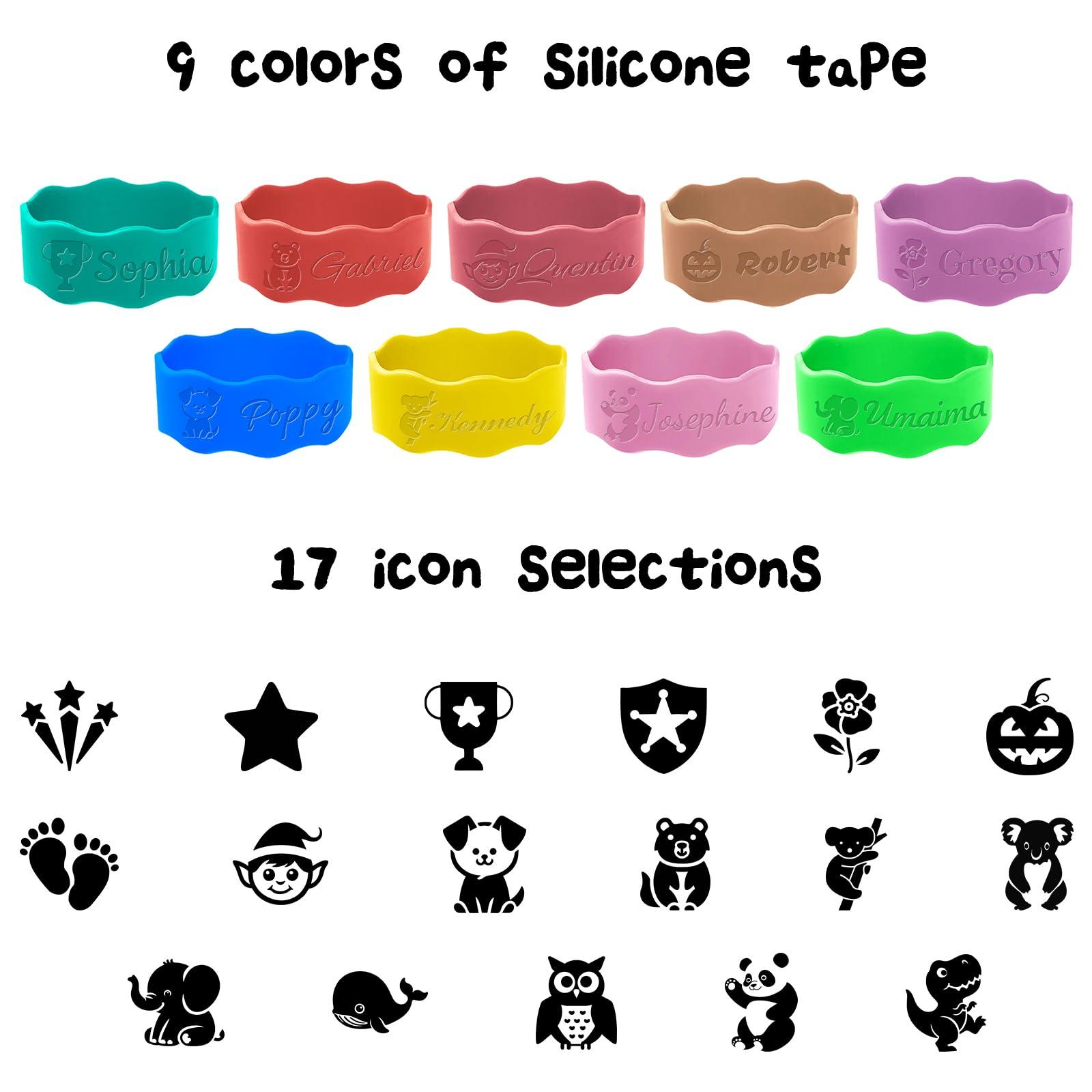 Coregiftr Water Bottle Labels Personalized Bottle Labels Daycare Reusable,Silicone Baby Bottle Water Bottle Name Bands,Water Bottle Labels Waterproof Material Pack of 3