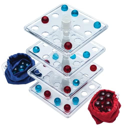 Jokari Jokari Take the Tower 3D Strategy Board Game for 2 To 4 Kids or Adults of Any Age. Easily Attach Rotating Playing Surfaces, Like Connect 4 Try to Align 4 Marbles, Turn a Level to Alter Opponent\'s Plan