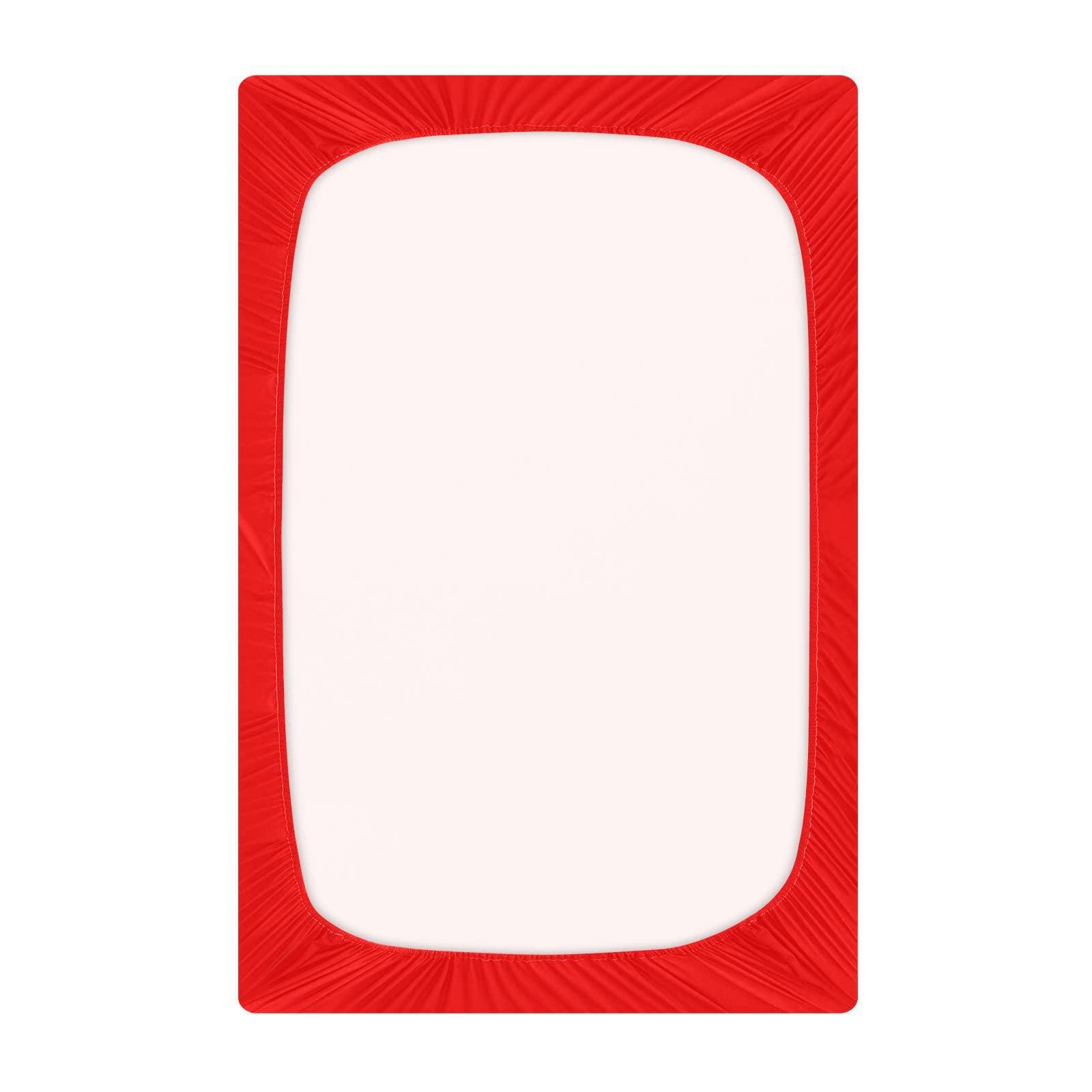 AMmao Red Crib Sheet for Boys Girls Stretch Baby Toddler Crib Fitted Sheets Soft Fitted Baby Mattress Cover Bed Sheet for Unisex Newborn Crib Mattress M