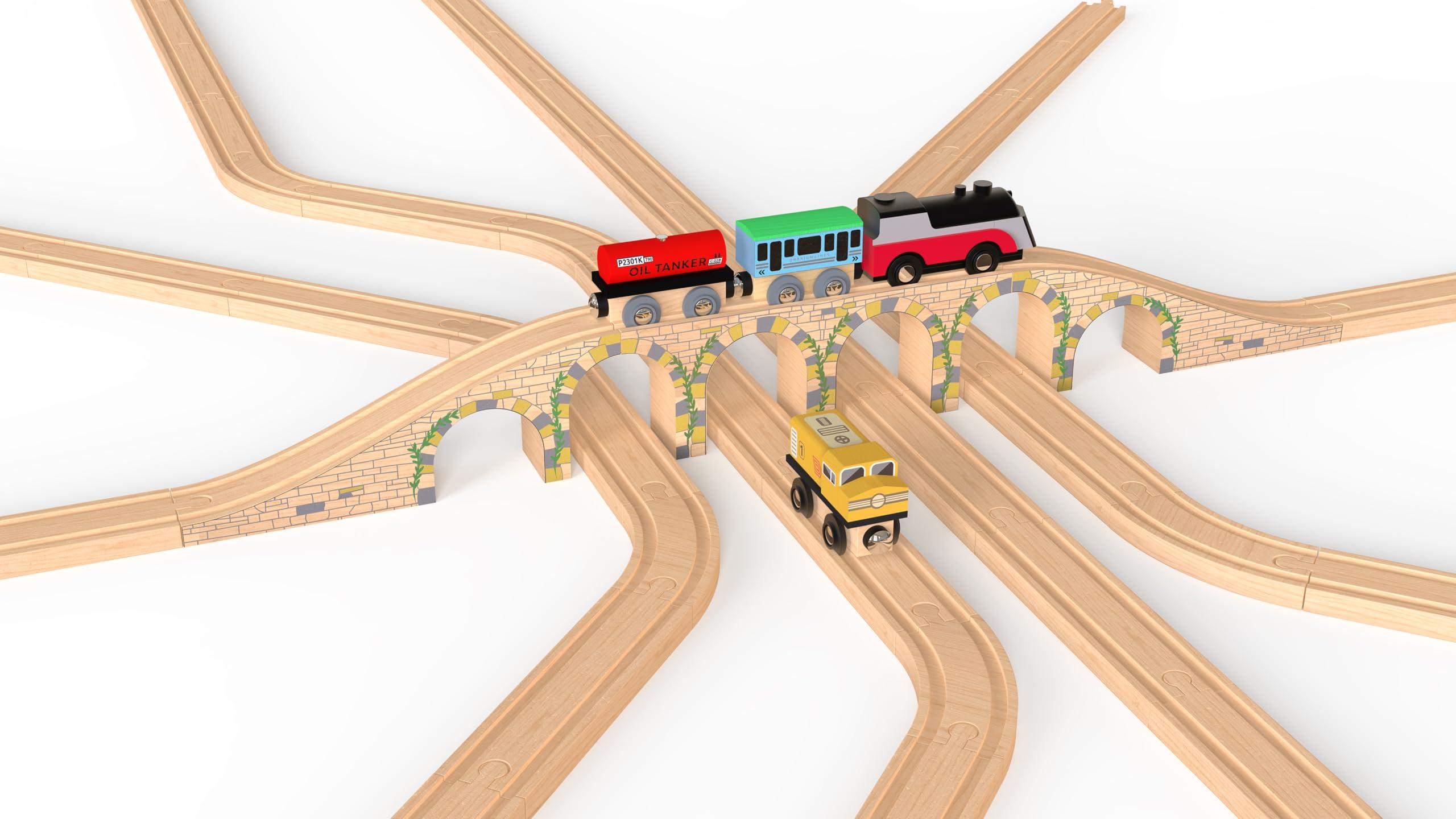 Orbrium Orbrium Toys 6 Arches Viaduct Bridge for Wooden Railway Track Compatible with Thomas Trains Brio Set