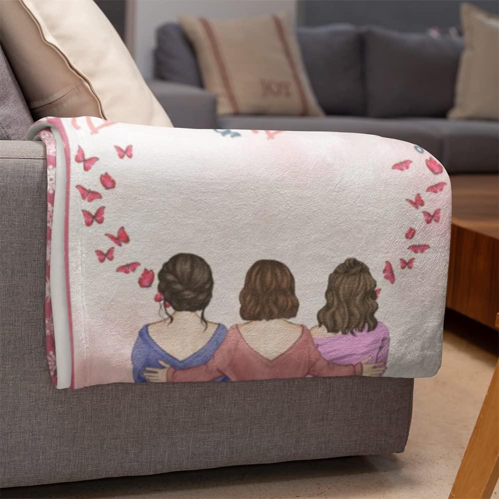 Gossby Gossby Custom Blanket with Names Like Mother Like Daughters Red Background Best Mom Gifts for Birthday,Mom B-Day Gifts for Her,Soft Bed Blanket to Mother
