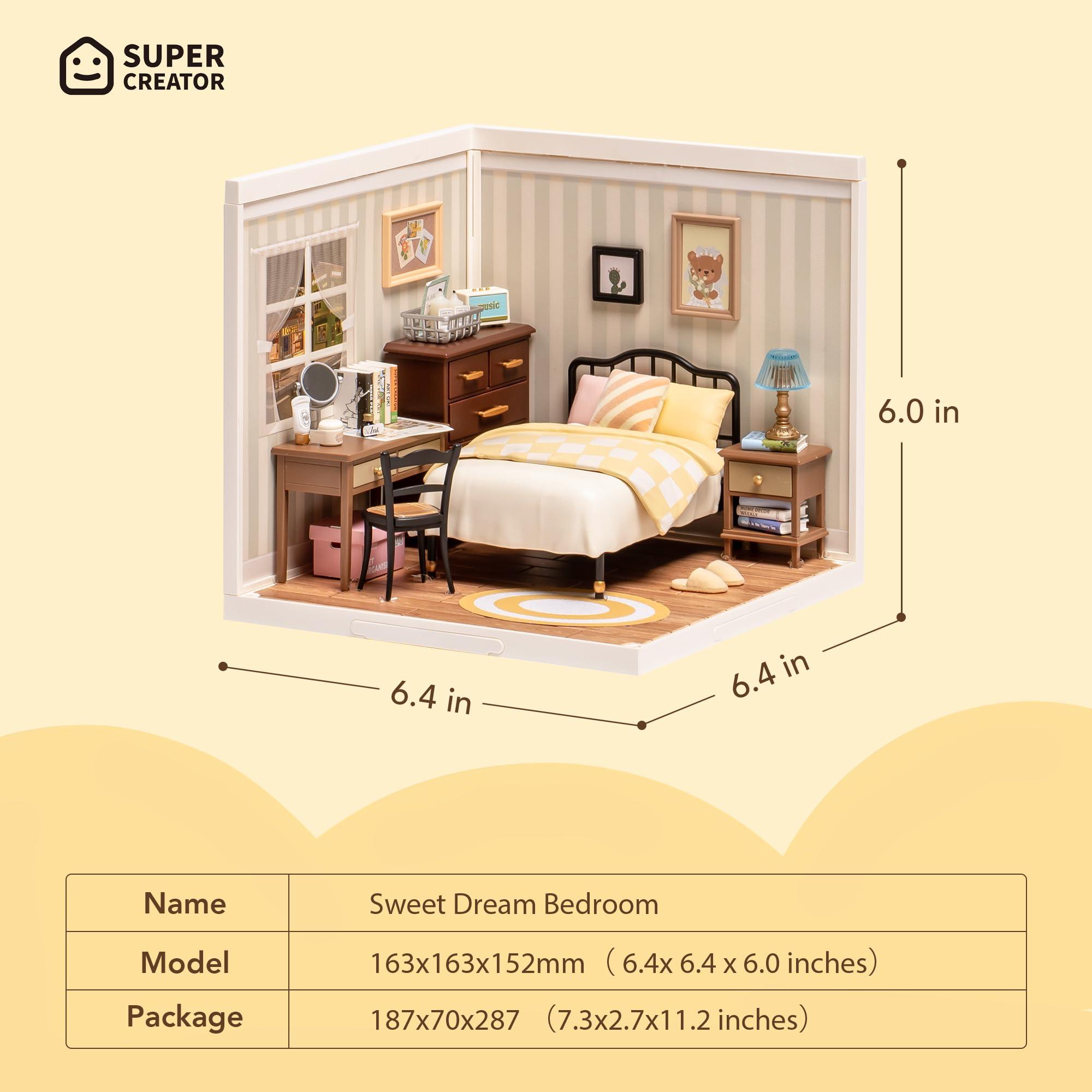 Wowood Wowood Super Creator-Mini Blocks Model Building Set for Adults, Miniature Plastic House Kit Super Store-Building Blocks Toys for Teens 8-12, DIY Crafts/Hobbies for Teens&Adults (Sweet Dream Bedroom)