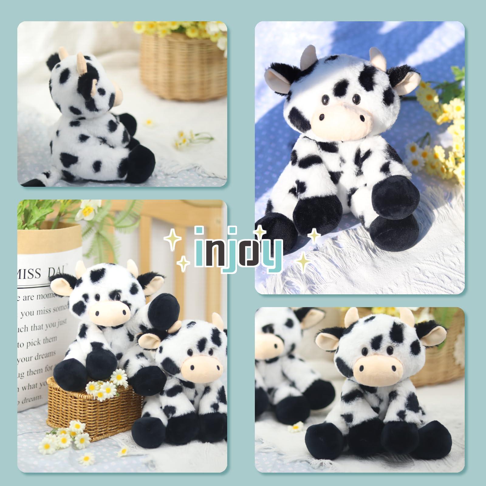 Injoy Group Generic Injoy Group 9Milk Cow Soft Stuffed Plushie Toys,Cute Cattle Toys Lifelike Stuffed Animal for Children Kids, White and Black
