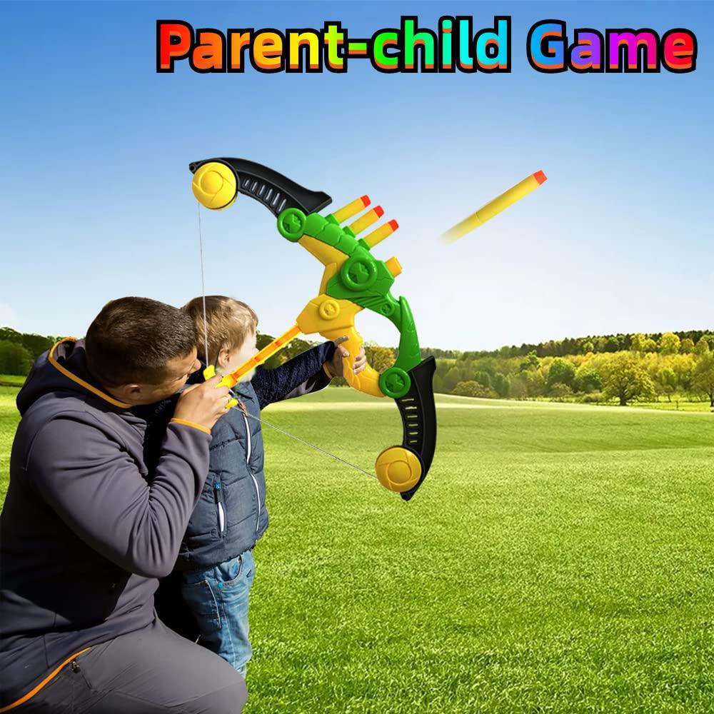 WenToyce Soft Arrow Bow Set for Kids Beginner, Easy Foam Archery Kit for Starters, with 4 Soft Darts Arrows, Safe Outdoor Indoor Shooting Games Activity for Toddler Boys Girls (Archery Green)