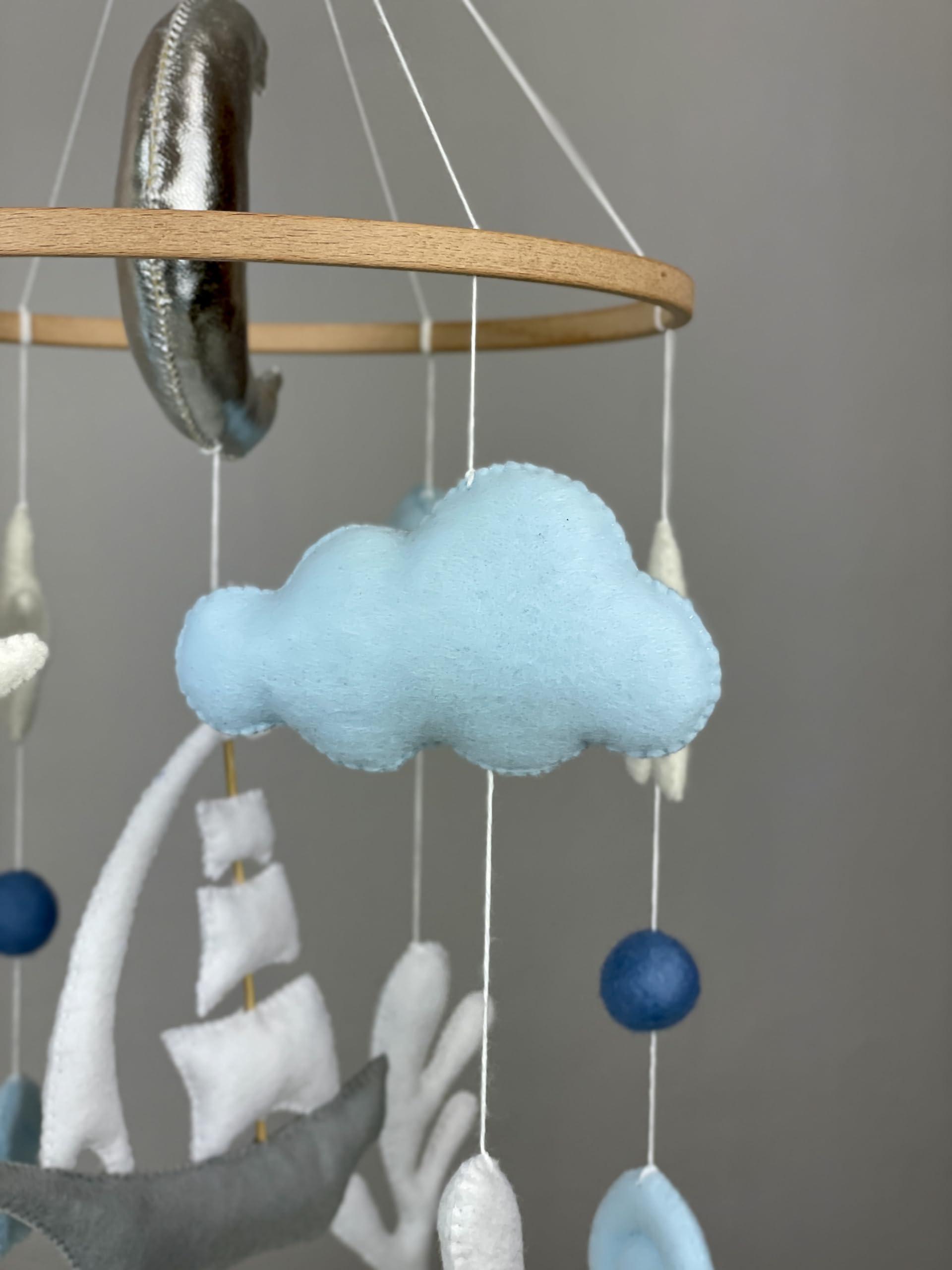 ToysCentral Basics Ocean baby mobile boy Ship mobile Crib baby mobile Nautical theme nursery decor Sea mobile Felt hanging mobile coastal