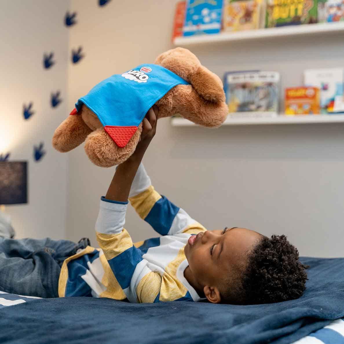 Snuggle Puppy Snuggle Puppy Hero for Kids - Calming Sensory Stuffed Heartbeat Toy with Super Cape for Fidgeting - Interactive Plush Comfort Companion for Ages 3+