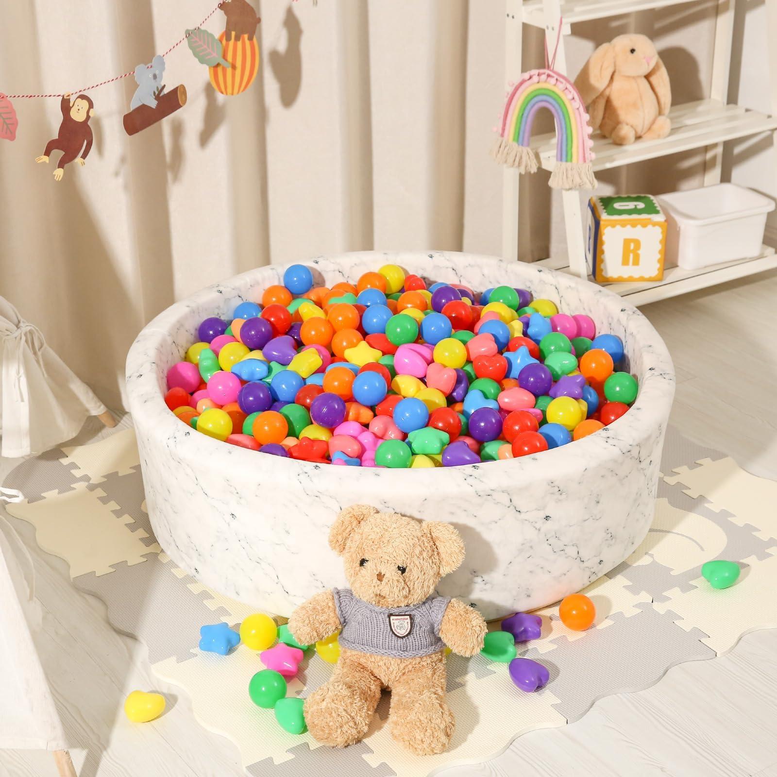 STARBOLO STARBOLO Star Ball Pit Balls for Toddlers -100pcs Phthalate Free BPA Free Crush Proof Play Toy Balls Play Tent Pool Playhouse Playpen Party Decoration.