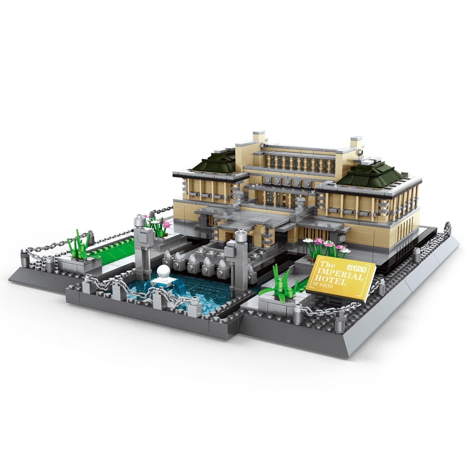 GGOOT GGOOT Modular Building Set Building Blocks House, 1375 Pcs Imperial Hotel Tokyo Architecture Model Building Kit World Famous Micro Diamond Bricks Model Construction Set to