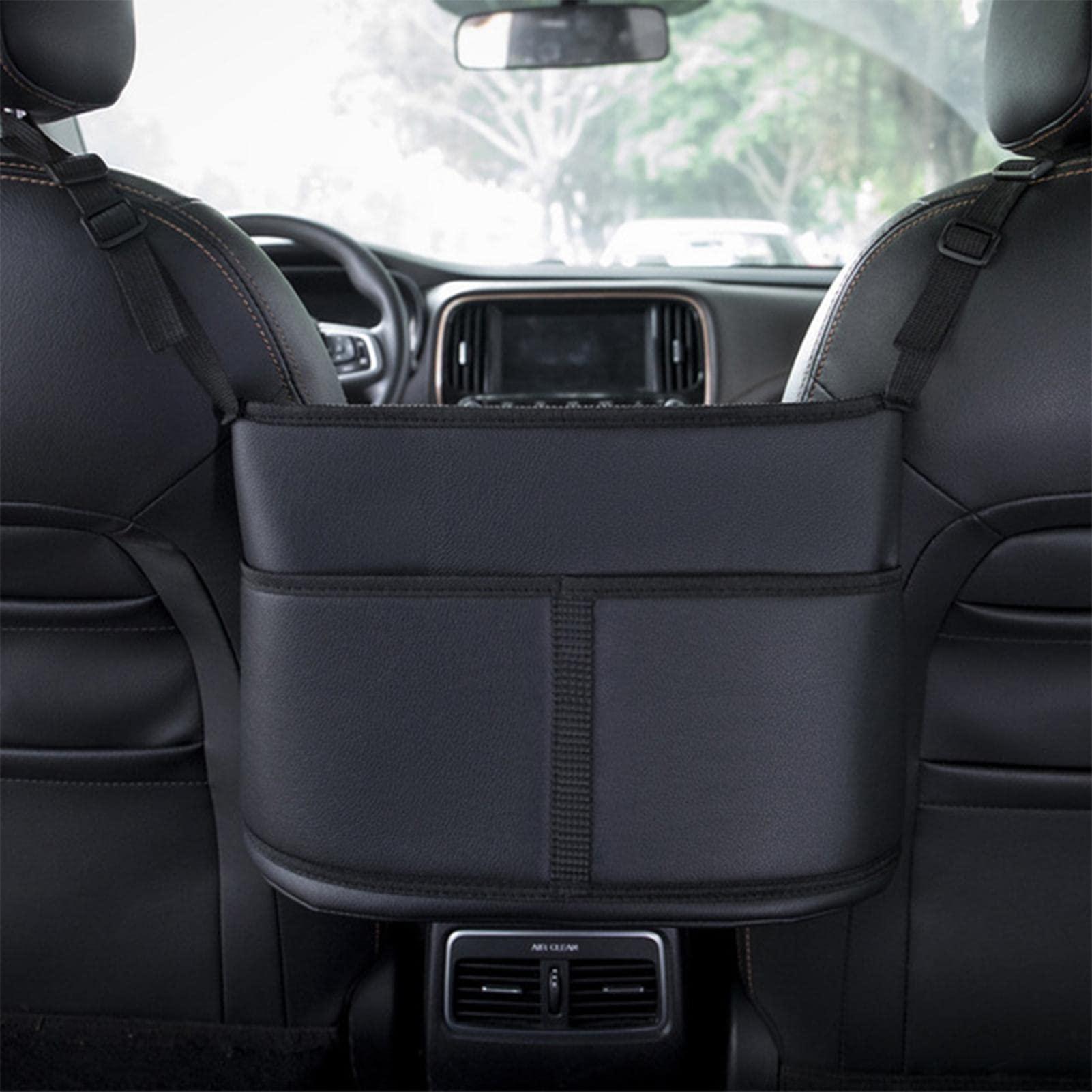 HOMRAA Car Organizers and Storage Car Seat Organizer Purse Holder Between Seats Pocket Handbag Holder Car Handbag Holder Car Storage Bag Leather Bag Between Front Seats Barrier and Storage Pocket Co