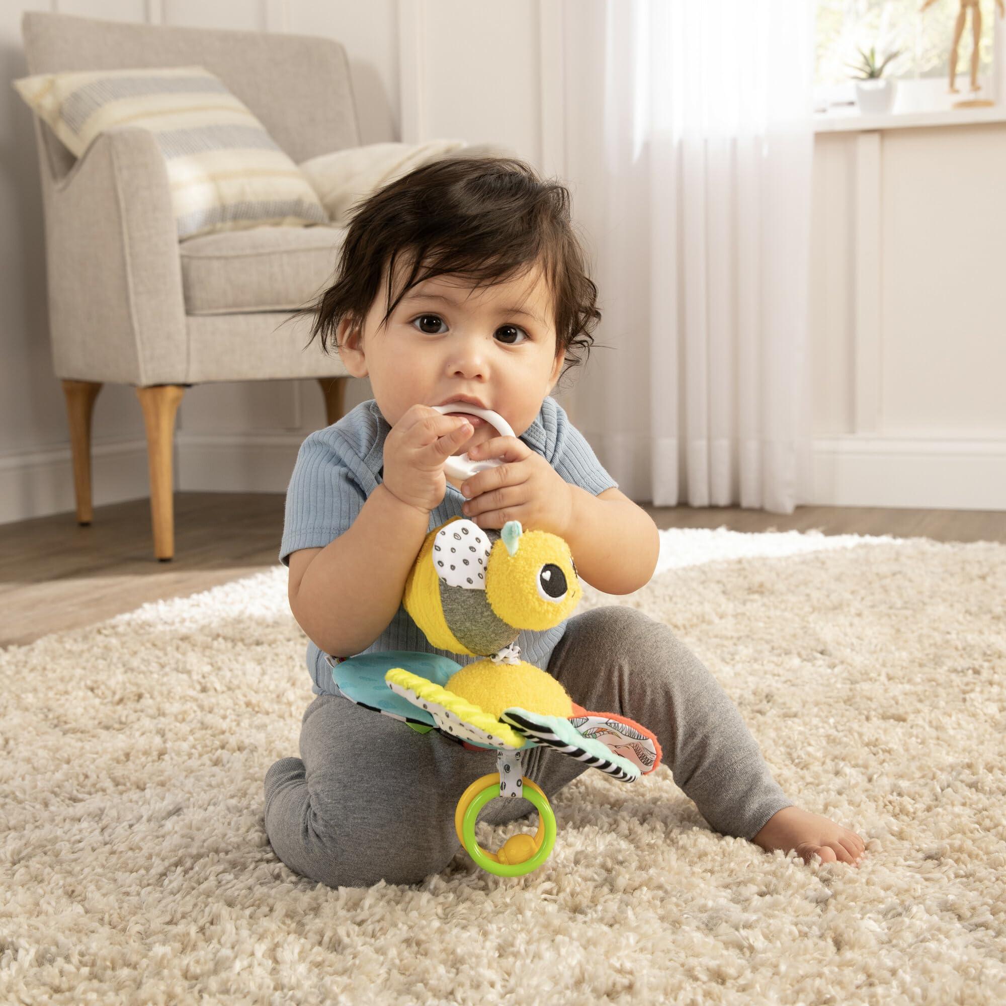 Lamaze Lamaze Clip On Car Seat and Stroller Toy - Buzzy The Bee - Crinkle Car Seat Toys and Stroller Toys - Sensory Toys for Babies - Travel Toys for Car - Infant Toys Ages 0 Months and Up