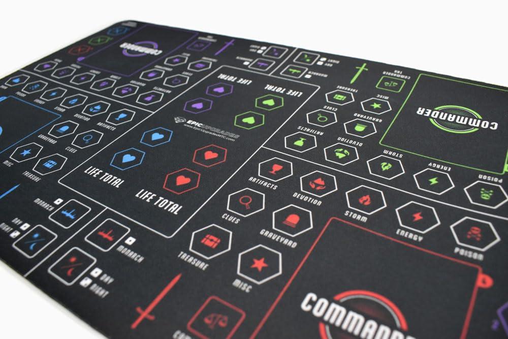 Epic Upgrades Ultimate Commander Zone MTG Mat | 16\"X10\" EDH Life + Resource Tracker