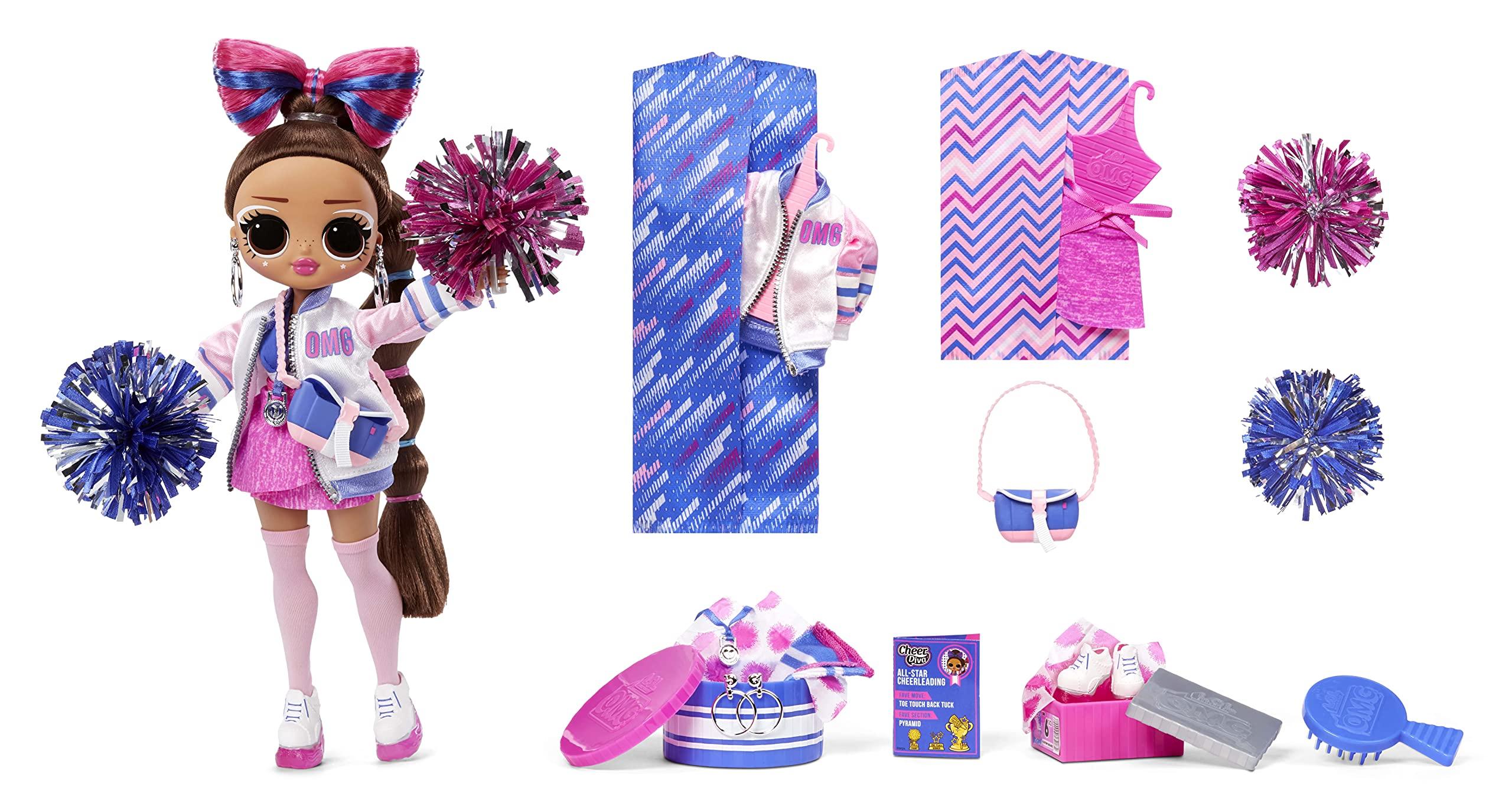 L.O.L. Surprise! LOL Surprise OMG Sports Cheer Diva Competitive Cheerleading Fashion Doll with 20 Surprises Including Sparkly Accessories & Reusable Playset, Posable - Gift for Kids, Toys for Girls Boys Ages 4 5 6 7+