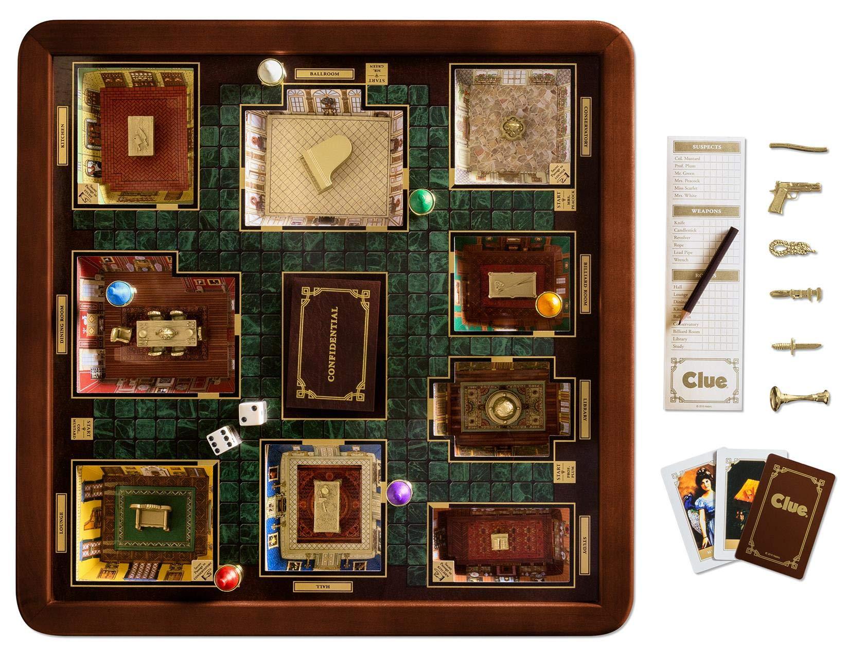 WS Game Company WS Game Company Clue Luxury Edition Board Game with Wood Cabinet