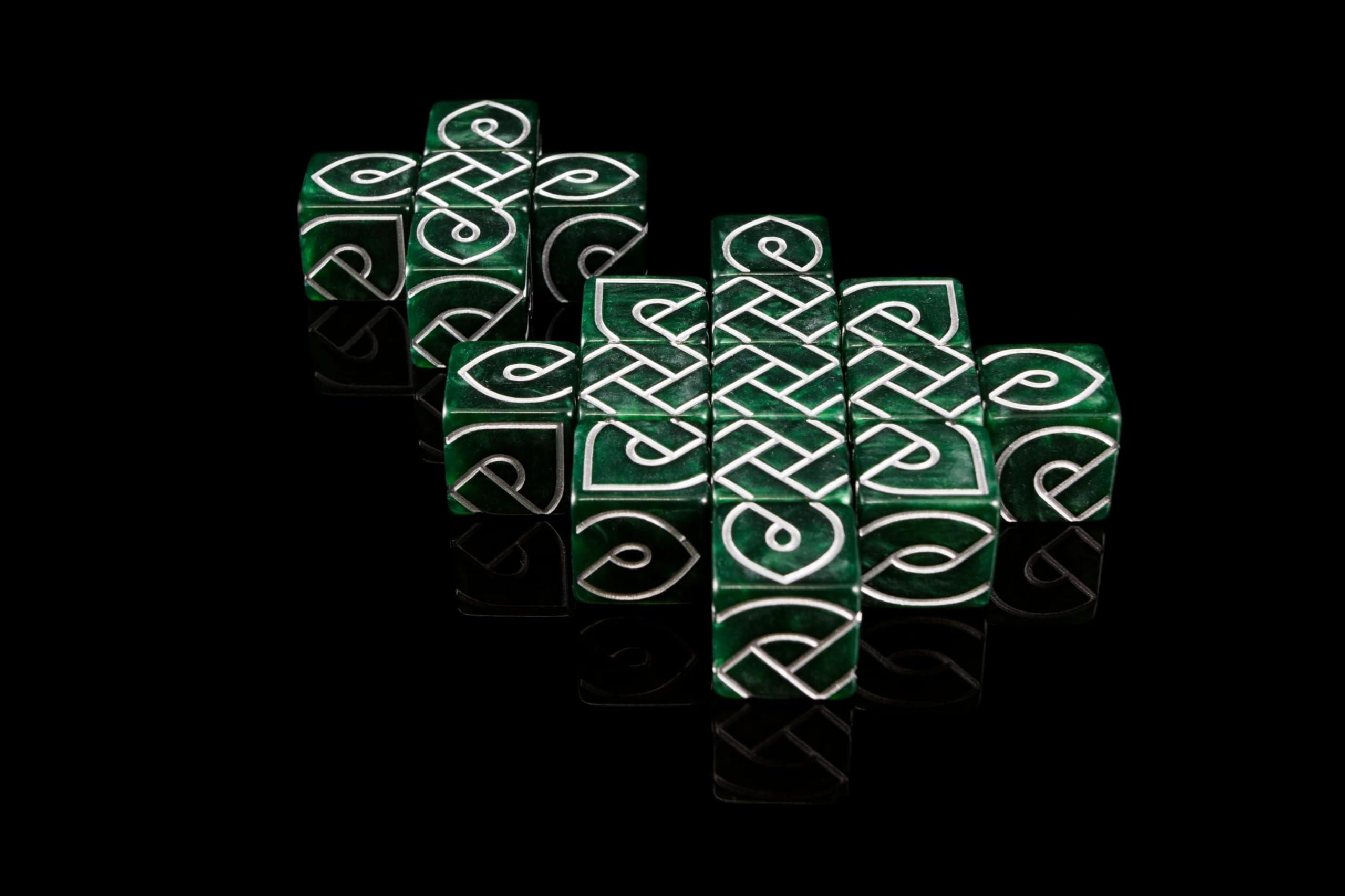 JP GAMES LTD Black Oak Knot Dice - 18 Unique Celtic Design Dice & Games, Made For Adults