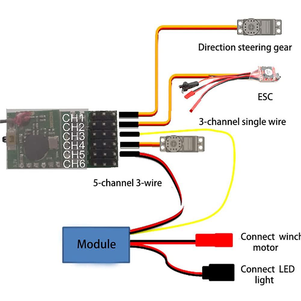 Haolahaola Replacement Part For 2.4G Six Channel Te Control Receiver With Gyro For X6 FG RC Car Accessories