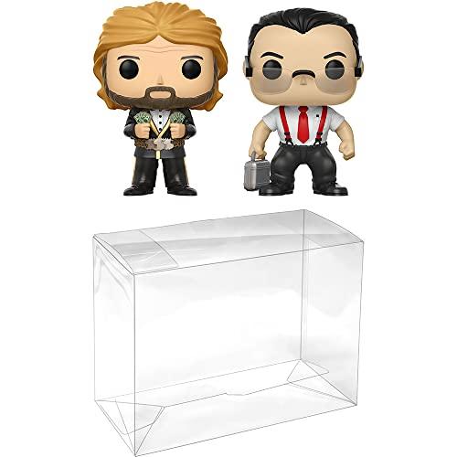 Funko \'Million Dollar Man\' Ted Dibiase & I.R.S (Walgreen\'s Exc): Pop! Vinyl Figurine Bundle with 1 Compatible Protector (21113 - B)