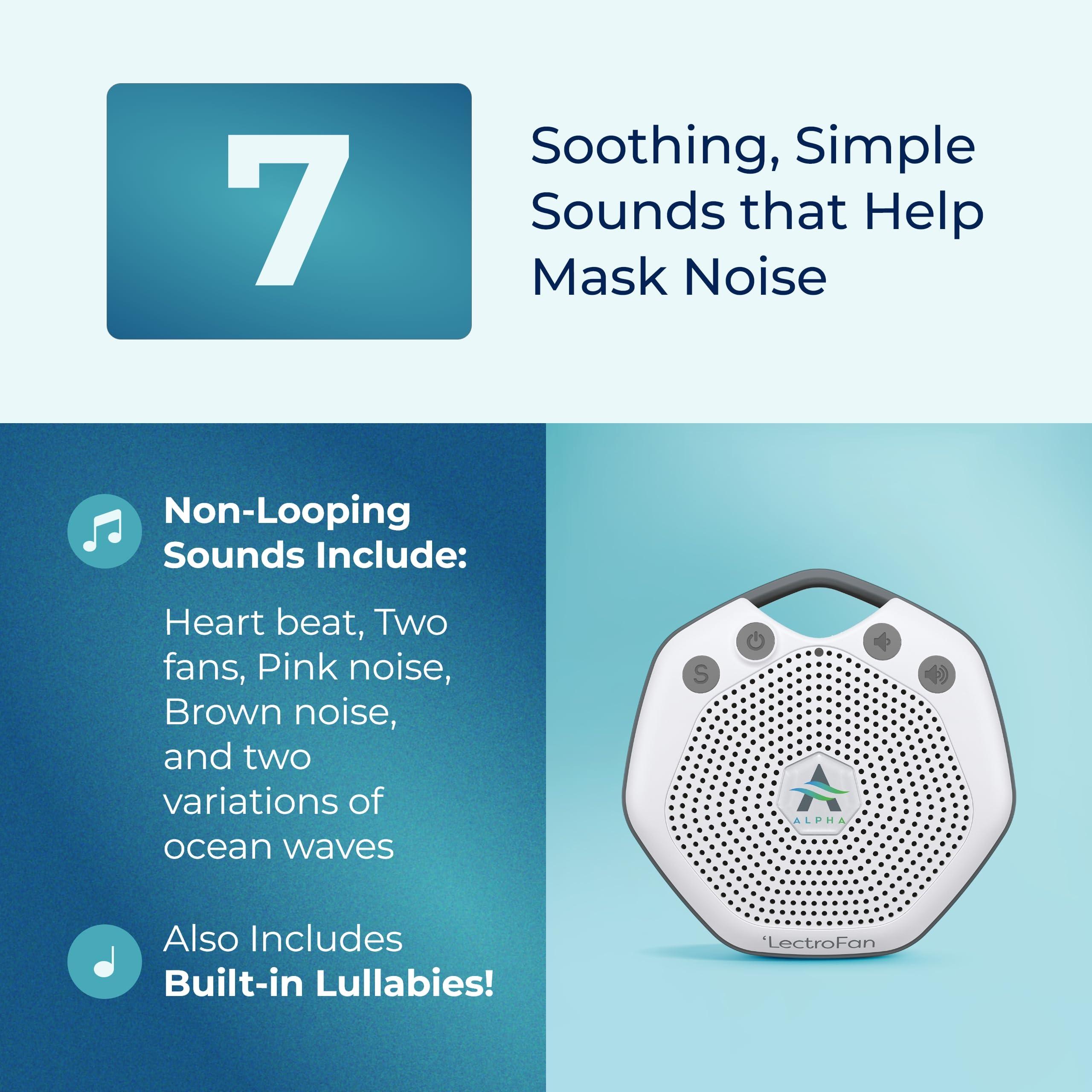 Adaptive Sound Technologies Adaptive Sound Technologies LectroFan Alpha Portable Sleep Sound Machine - Rechargeable White Noise Machine for Crib, Stroller, Car Seat & More - 7 Non-Looping Sounds - for Travel, Bedroom, Nursery
