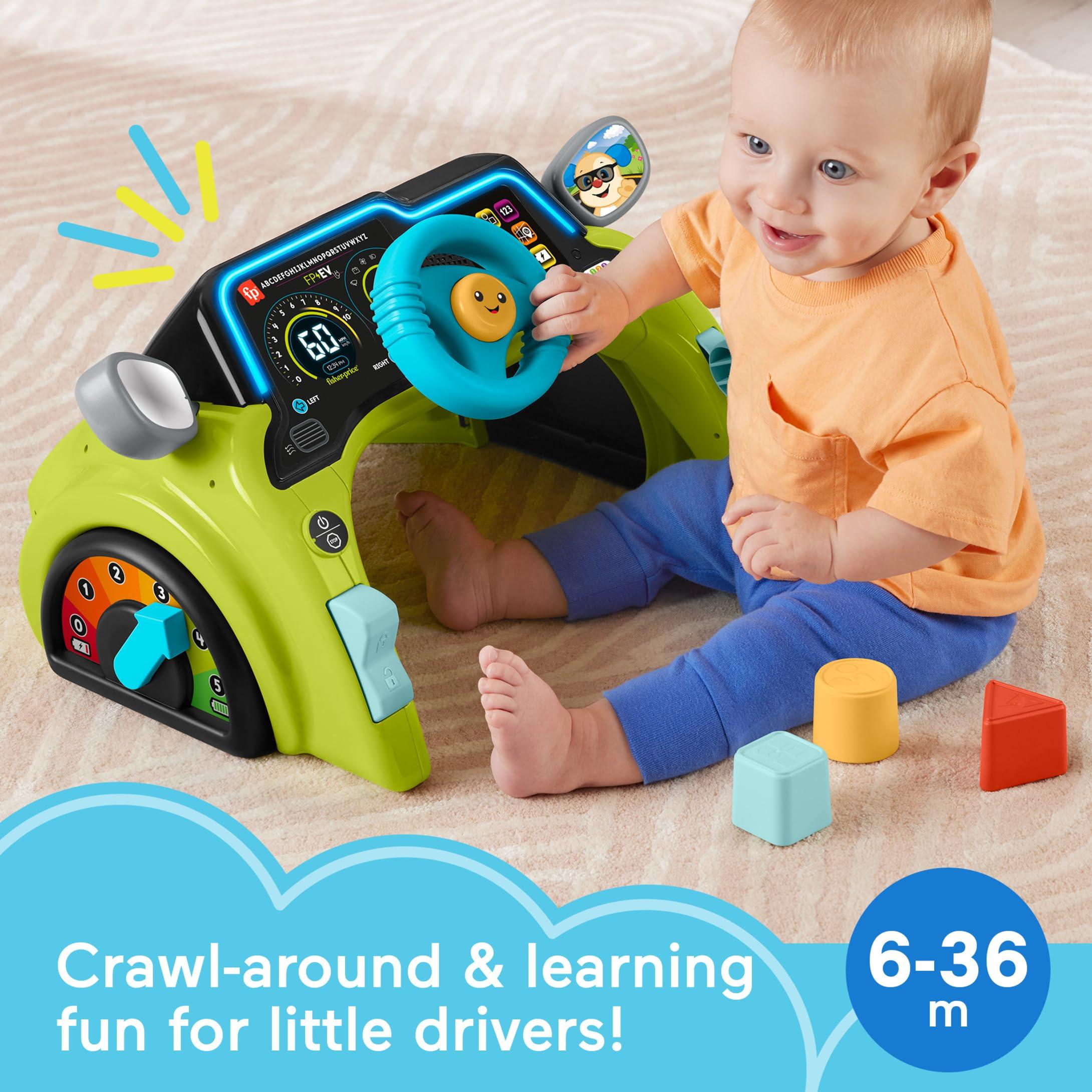 Fisher-Price Fisher-Price Baby & Toddler Learning Toy Laugh & Learn Sit & Steer Driver Car Activity Center with Smart Stages for Ages 6+ Months