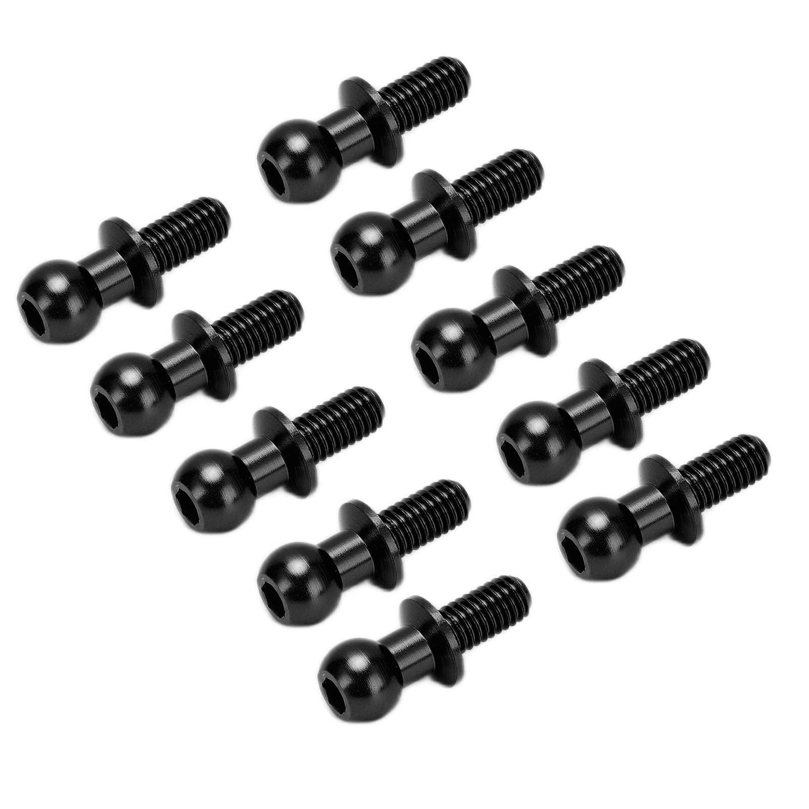 MUNEFE MUNEFE 10pcs Stud, Rc Link Rod Ends, Link Track Rod, Ideal for Providin A oothly, Stable Ride(Black)