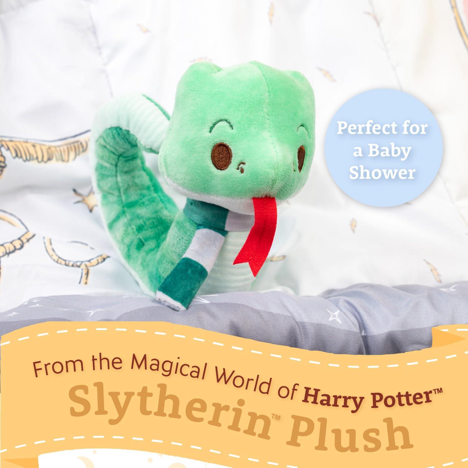 KIDS PREFERRED KIDS PREFERRED Harry Potter Slytherin Green Snake Plush Stuffed Animal with Embroidered Details and Green Stripped Scarf Hogwarts House Collectible for Babies, Toddlers, and Kids 6 Inches
