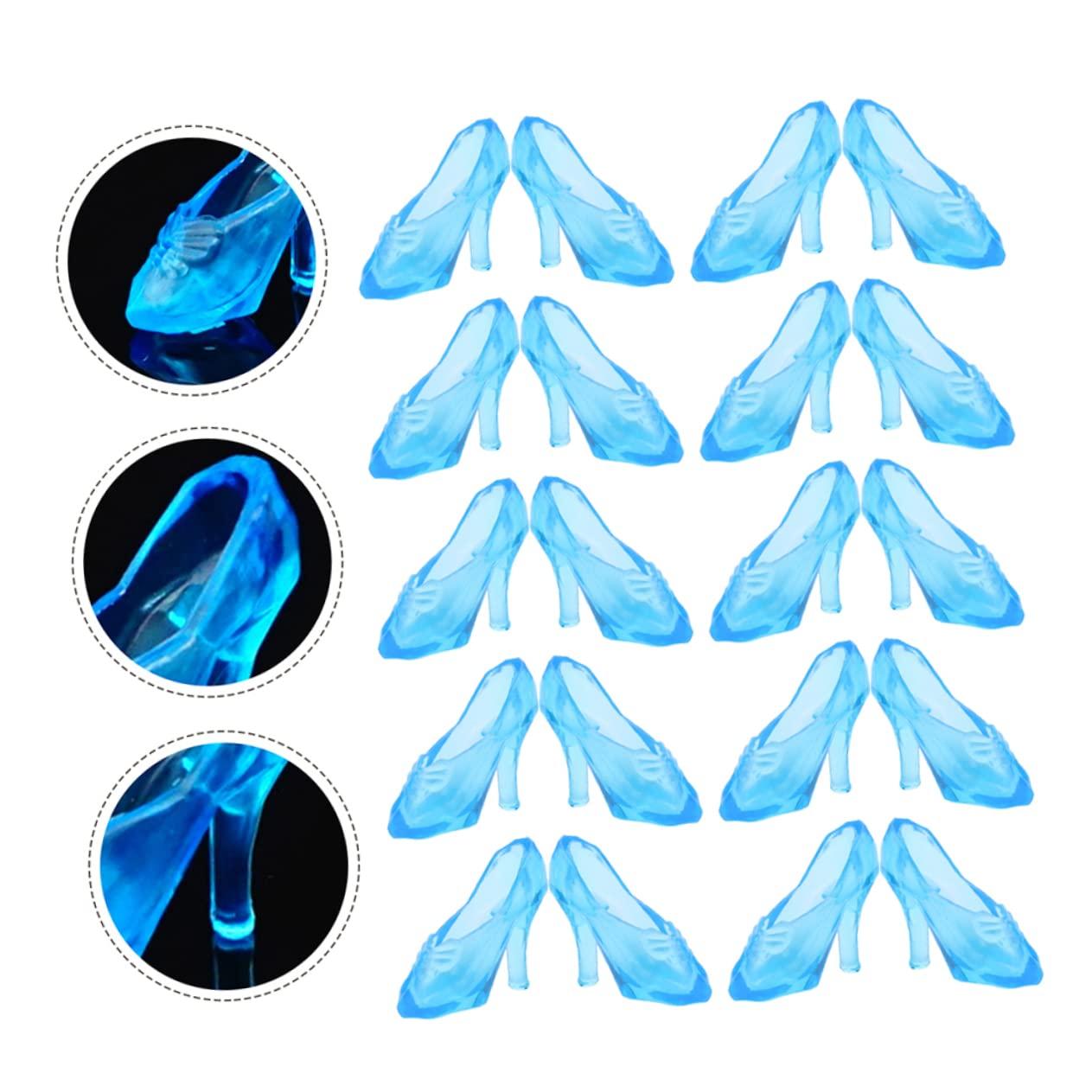 Totority Totority Fashion Doll Shoes 120 Pairs Mini Sandals Women Heels High Shoes Tiny Glass Slipper Mini Fingers Shoes Shoe Decor Gnome Shoes Trendy Home Decor House Plastic Clear Ornaments
