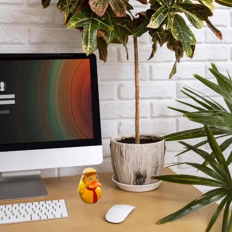 Aimery Aimery 2024 Double Middle Finger Duck with Ear Bandaid, Donald Trump Duck, Trump Ducks for Jeeps, Fist Trump Ducks Funny Gifts Toys for Party Favors (Fist Trump) (Fist Duck)