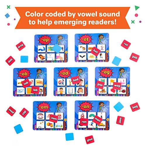 Melby Toys Super Words - CVC Word Builders, Phonics Games, Rhyming Words Game for Kids, Kindergarten Learning Games, Match it Puzzles for Toddlers, Learn to Read Game, CVC Words for Kindergarten Activities