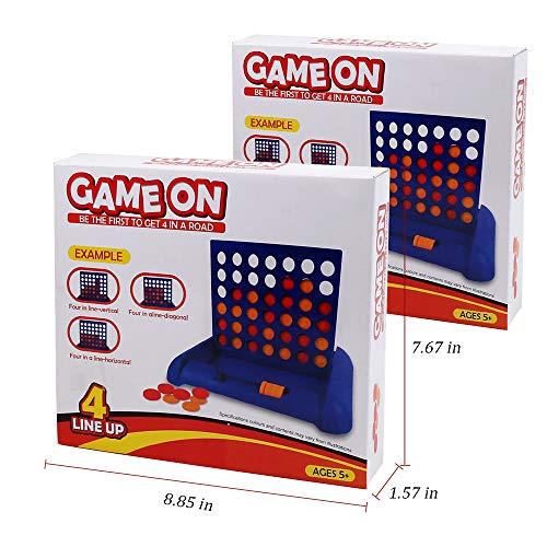 IAMGlobal IAMGlobal 4 in a Row, 2 Pack Board Games, Four in a Row Game, Travel Size Line Up 4, Classic Family Toy for Kids and Family for Fun (2 Pcs)
