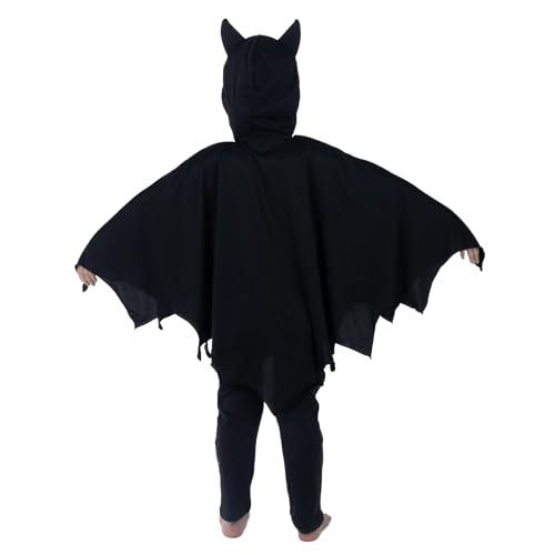 Webeasy Webeasy Glow in the Dark Skeleton Bat Cape Costume Kids,Halloween Bat Costume for Girls and Boys 7-9years