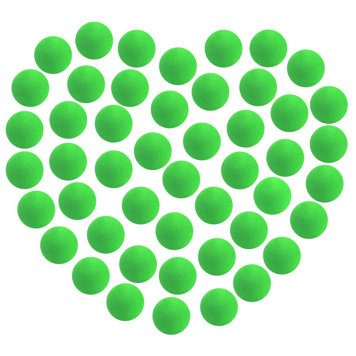 CHAKANLX CHAKANLX 48 Pieces EVA Foam Balls for Power Popper Refill Balls, Air Blaster Balls for Toy Gun, 1.1inch Replacement Bullet Balls Ball Popper Shooter Balls Foam, Soft Small Light Cat Ball Toys(Green)