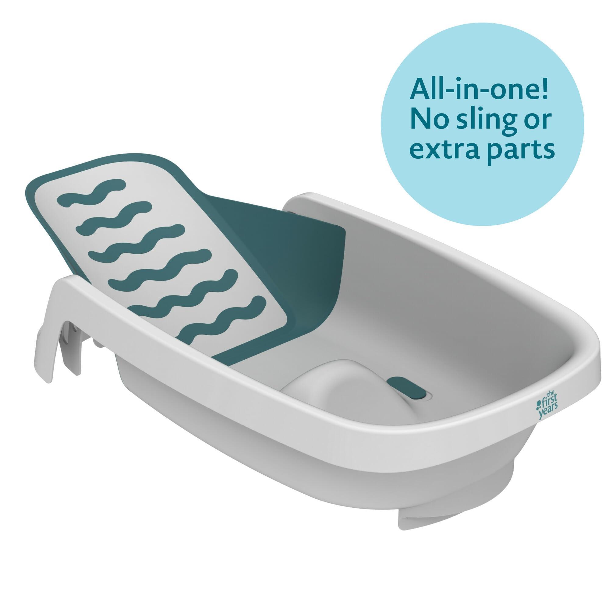 The First Years The First Years 4-in-1 Reclining Baby Bathtub - Adjustable Recline for Custom Comfort for Newborn to Toddler - All-in-1 Baby Bath Seat Adjusts as Baby Grows - Ages 0 to 24 Months