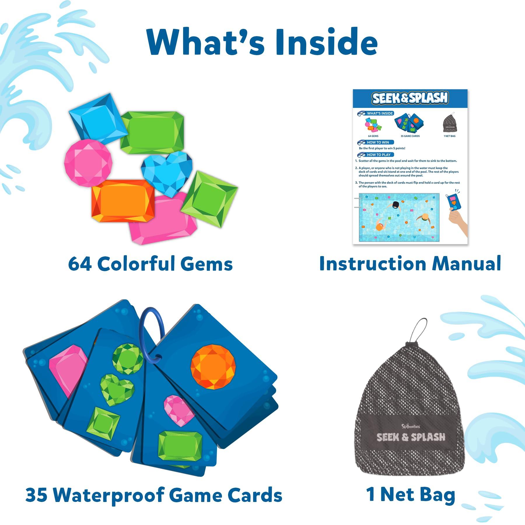Skillmatics Skillmatics Seek & Splash & Seek & Splash Number Dive Underwater Search and Find Game, Perfect for Swimming Pool & Summer Fun for Kids, Gifts for Boys & Girls Ages 6, 7, 8, 9 & Up