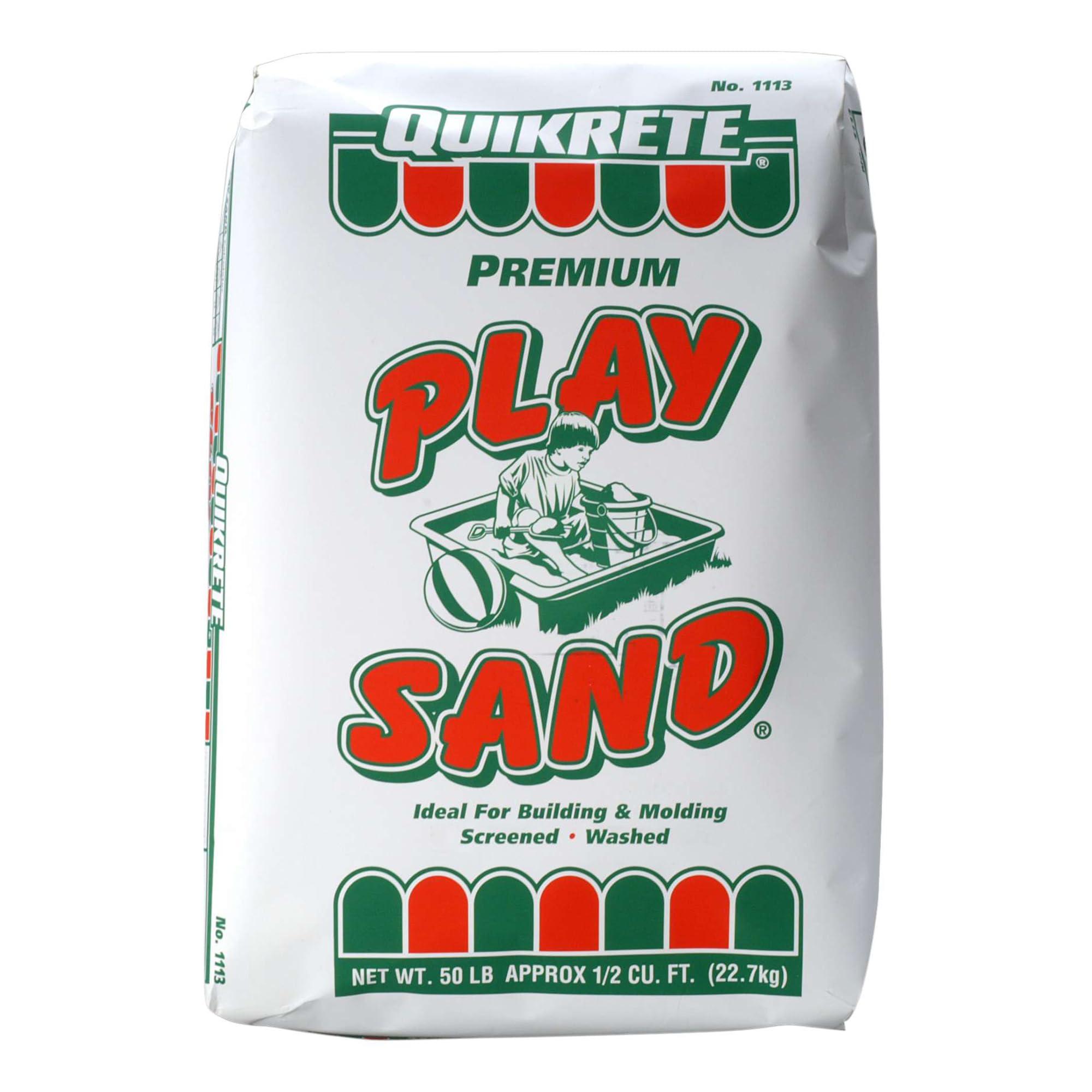 PlaySand Quikrete Sandbox Play Sand – Outdoor Kids Filtered Playsand for Sand Box – Screened, Washed and Dried Tan Color - 50 Pounds