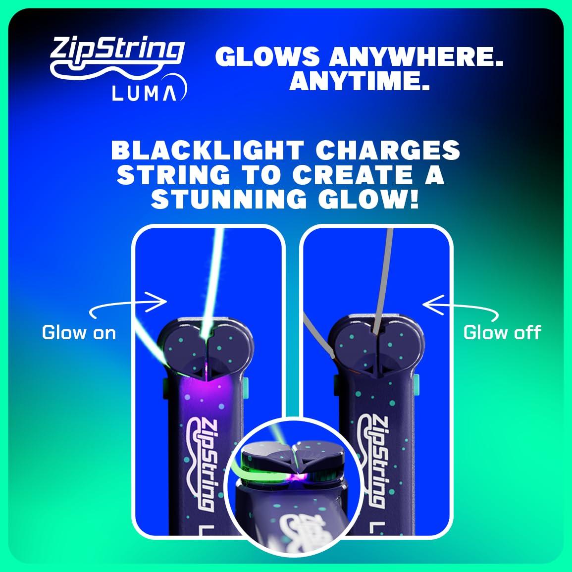 ZipString ZipString Luma - The Patented Glow-in-The-Dark Toy That Flies a Loop of String, Creates Endless Shapes and Tricks Built-in LED for Glowing Fun. Perfect STEM Gift for Kids & Adults. Wonderment Awaits