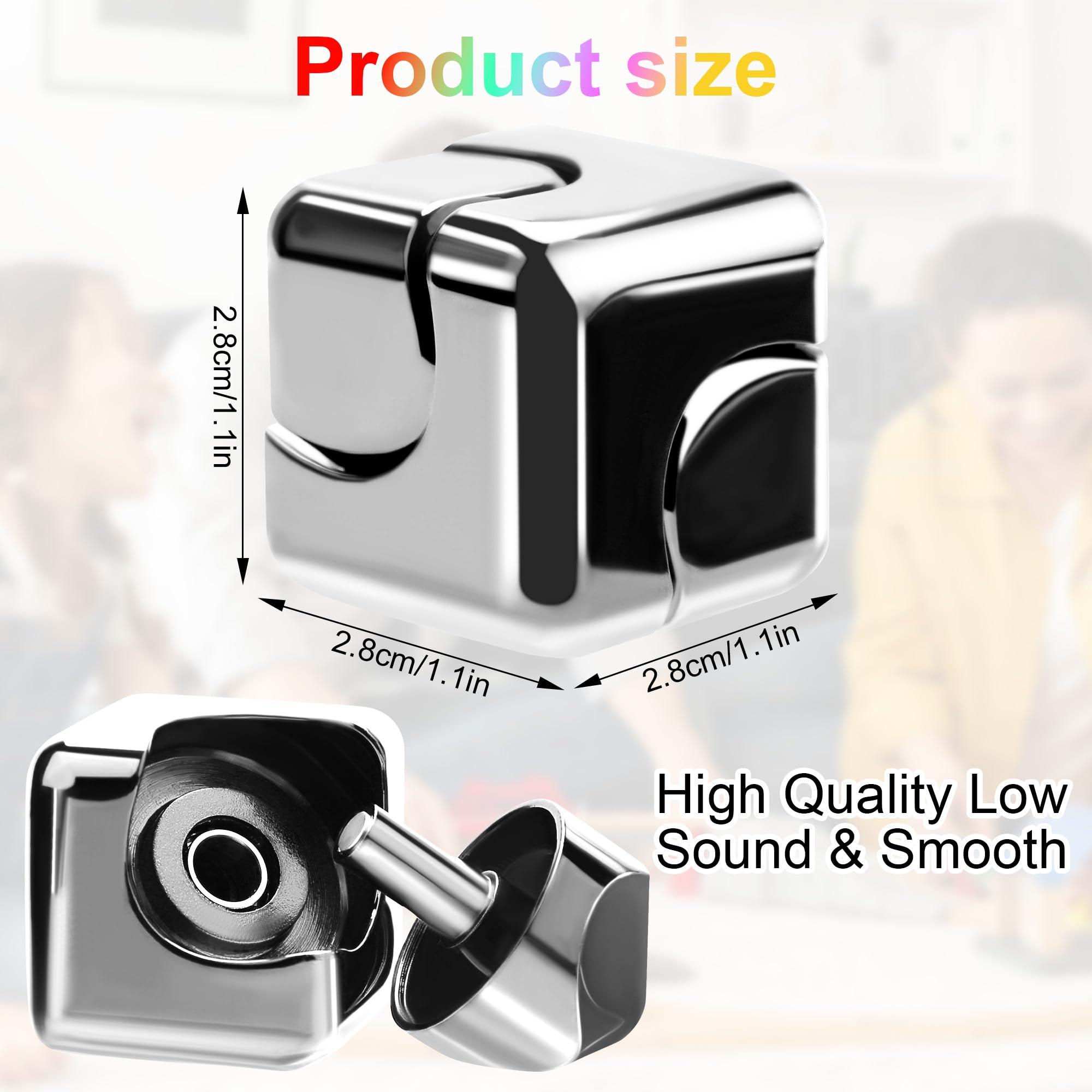 SUKIPIN Infinity Cube Fidget Toy, Fidget Spinner Cube Toys Anti Anxiety Focusing Fidgets for Adults, Easter Basket Stuffers for Kids Teen Autism Children (Silver)