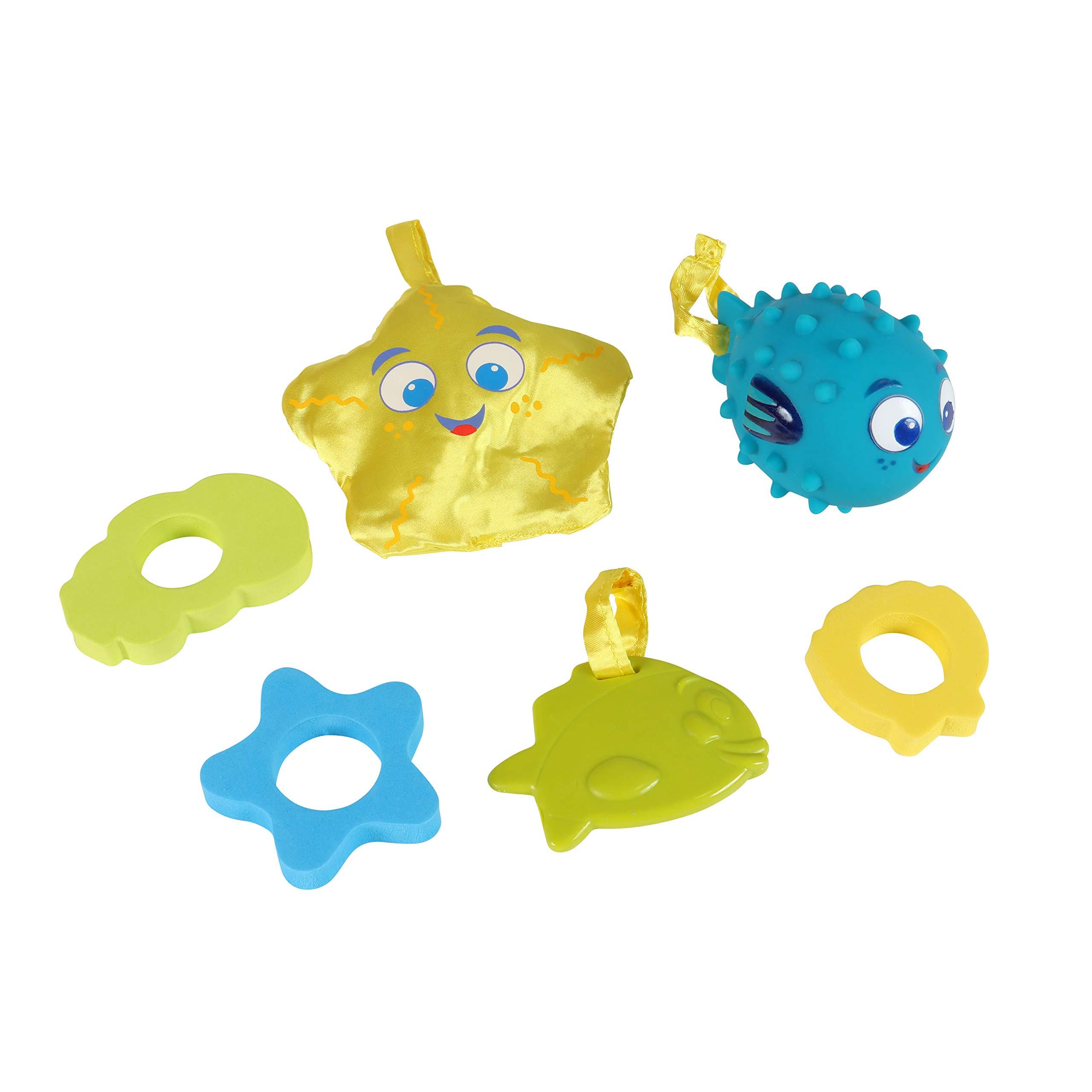 SwimWays SwimWays Baby Spring Float with Canopy - Inflatable Float for Children with Detached Floating Toys and UPF Sun Protection - Aqua/Green