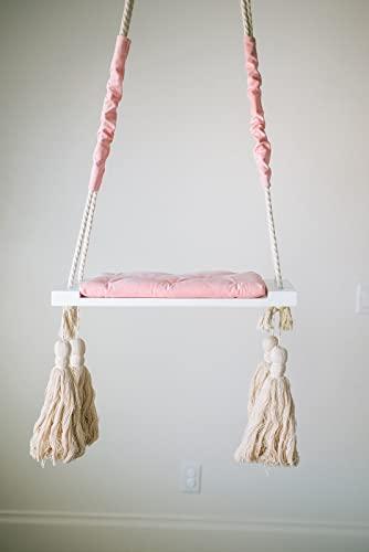 Krasivo Pink Baby Swing Set with Soft Cushion and Hardware