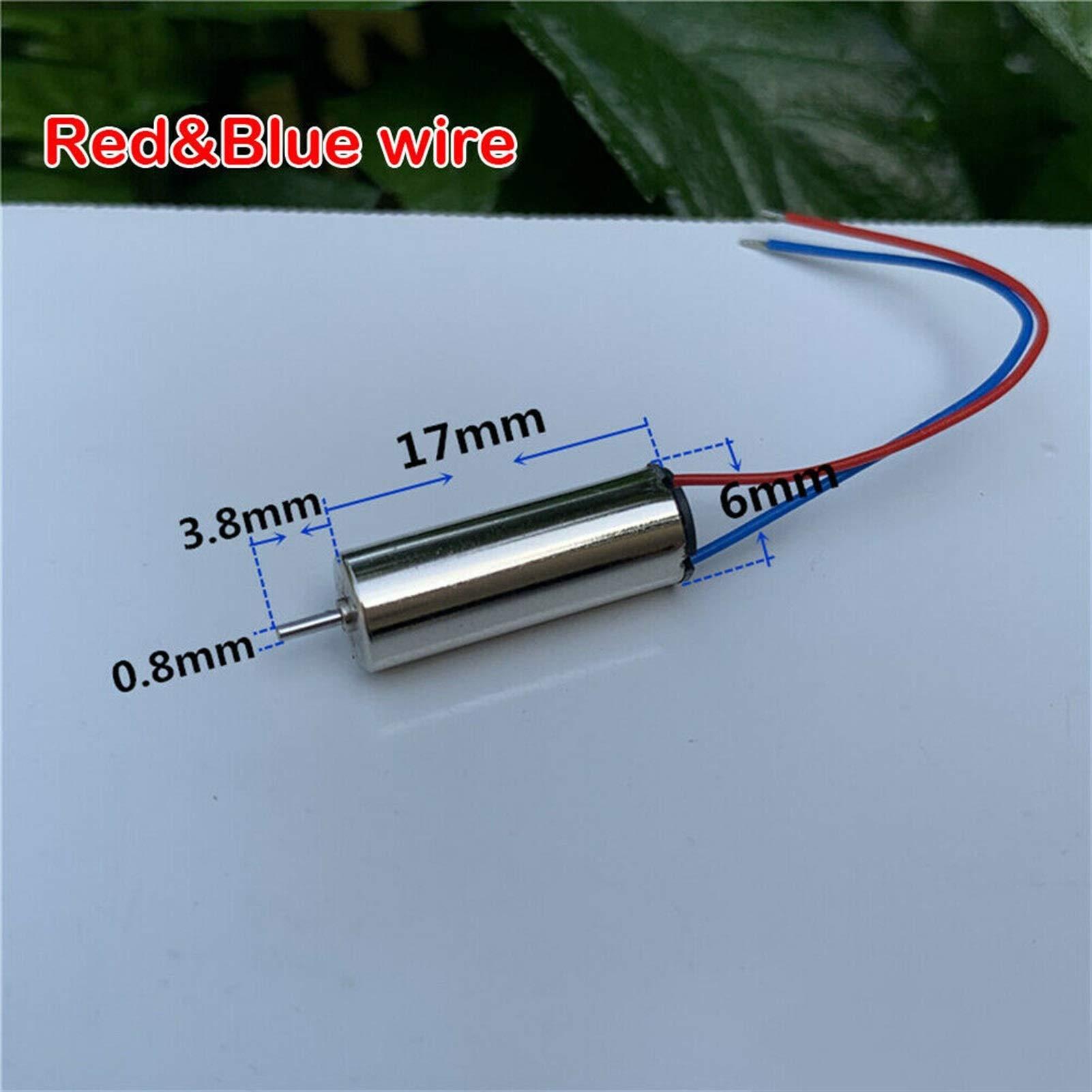 EVepes Xuhuhu-DC Motor 617 Helicopter Coreless Motor Electric DC 3V 3.7V 6mm*17mm Micro DIY High Speed NdFeB Mini, Excellent Quality (Size : White Black Wire)