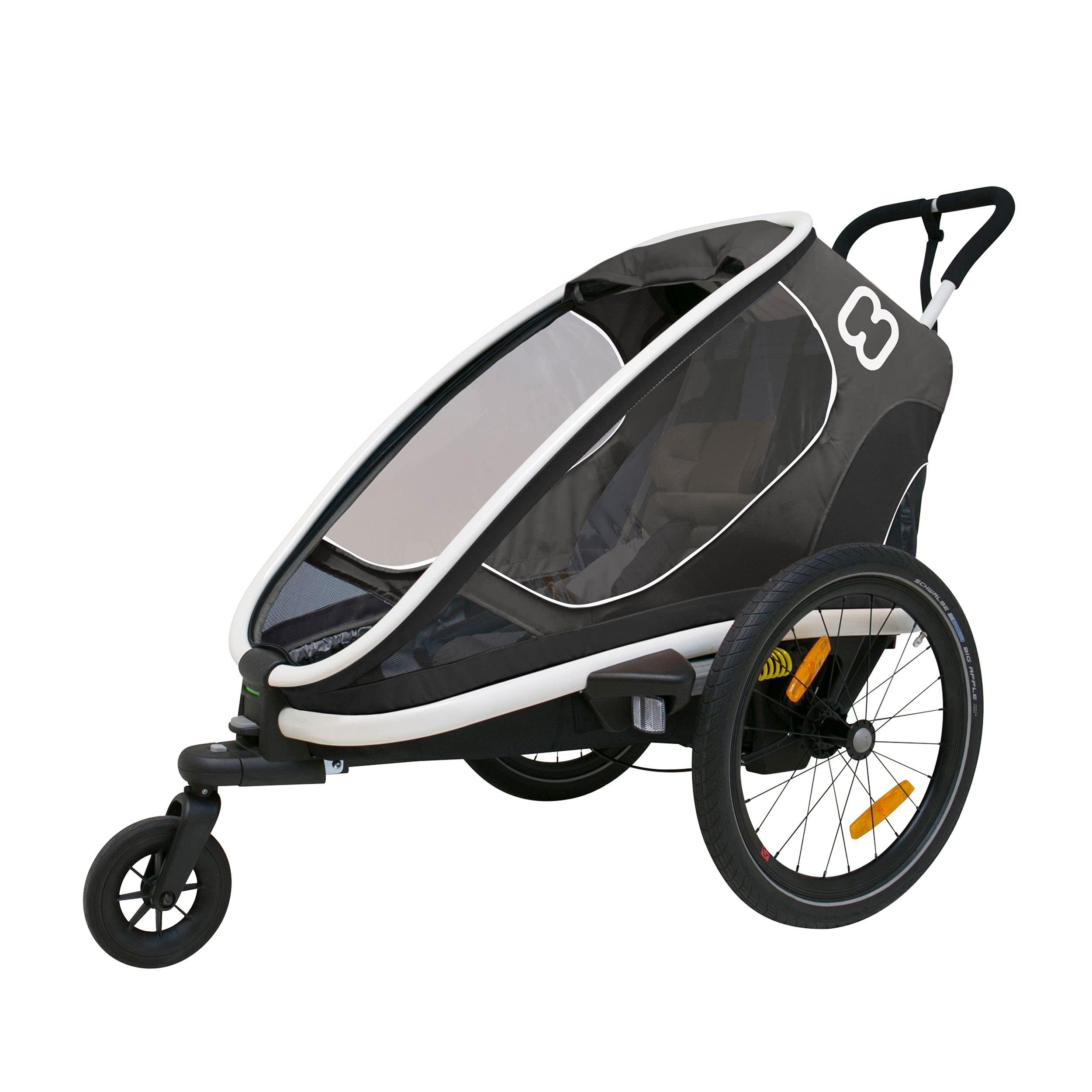 Hamax Hamax Outback One Seat Reclining Multi-Sport Child Bike Trailer + Stroller (Jogger Wheel Sold Separately) (Grey/Black)