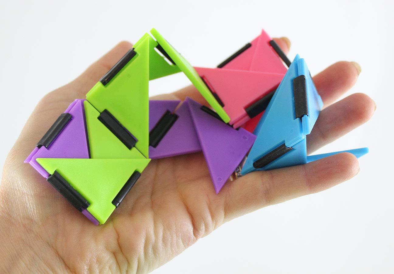 Curious Minds Busy Bags SET OF 2 Infinity Triangle - Magic Endless Folding Fidget Toy - Flip Over and Over - Bend and Fold Crazy Shapes Puzzle - ADD Anxiety Soothing Calm Anxiety Toy for Classroom or Office Focus