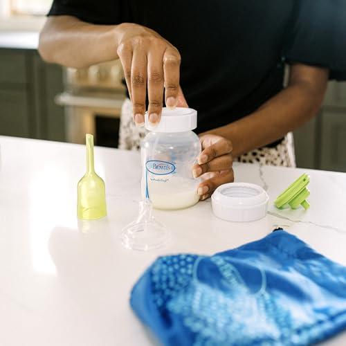 Dr. Brown\'s Dr. Brown's 100% Silicone One-Piece Breast Pump,Hands-Free Breast Milk Collector with Anti-Colic Options+ Baby Bottle (4 oz/120 mL),Level 1 Nipple,Travel Lid and Travel Bag