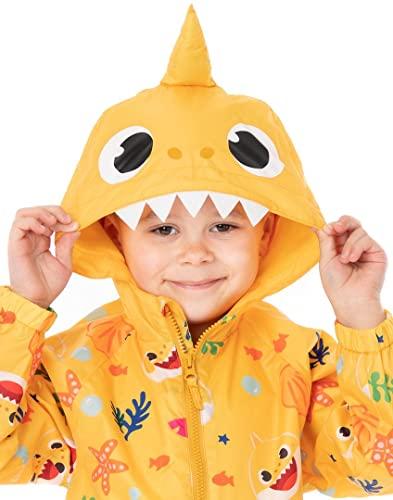 Baby Shark Baby Shark Kids Puddle Suit | Boys & Girls All In One Rain Coat | Yellow Long Sleeve with Cuffs Play Walking Jacket