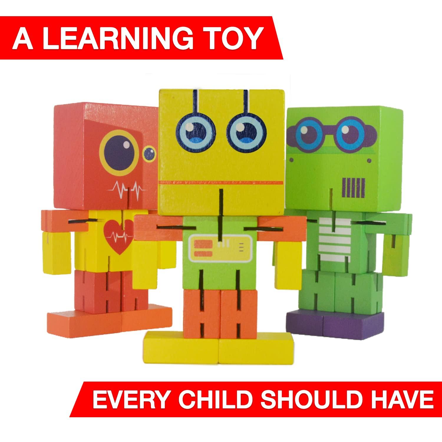 Wood & Robotics Wooden Robot Toy, cubebot Toy, cubebot, Cube Toy Puzzle, cubebot Micro, Stacking Wood Robots, Fidget Bots, Wooden Robot Puzzle Toy, Robot Transforming Cube, Wood Robot Toy, Toy, Wood cubebot