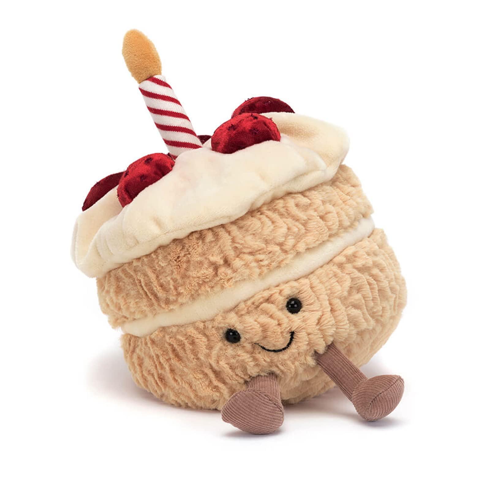 Jellycat Jellycat Amuseables Birthday Cake Stuffed Toy, 6 inches | Dessert Plush | Birthday Gift