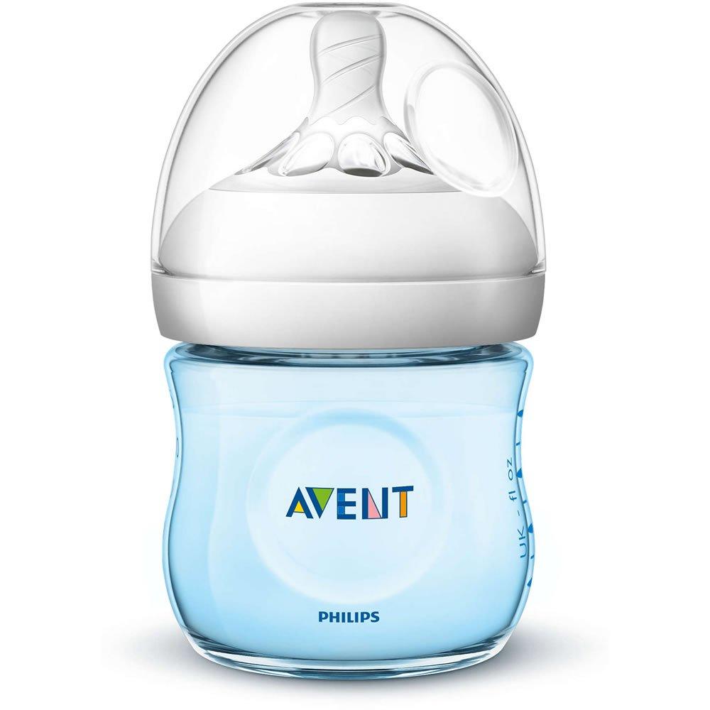 Philips AVENT Philips AVENT Natural Baby Bottle, SCF010/39, Blue, 4 Ounce (Pack of 3)
